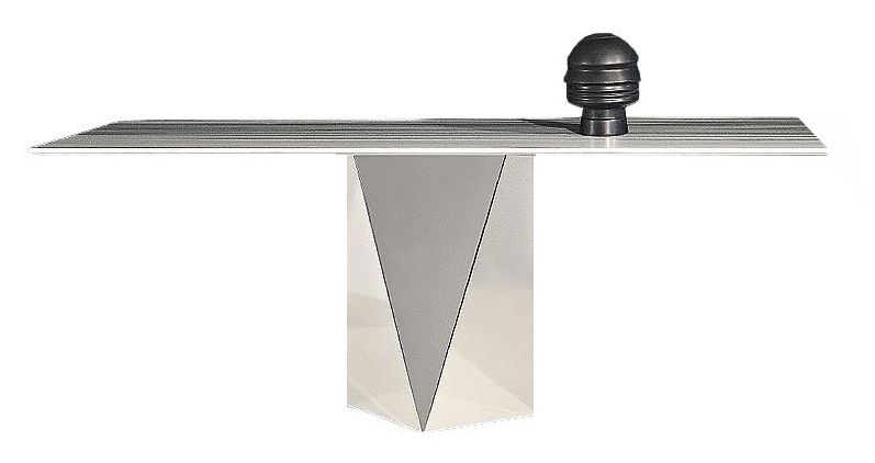 Stone International Freedom Console Table Marble And Stainless Steel