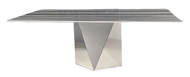 Stone International Freedom Slim Edge Dining Table Marble And Stainless Steel