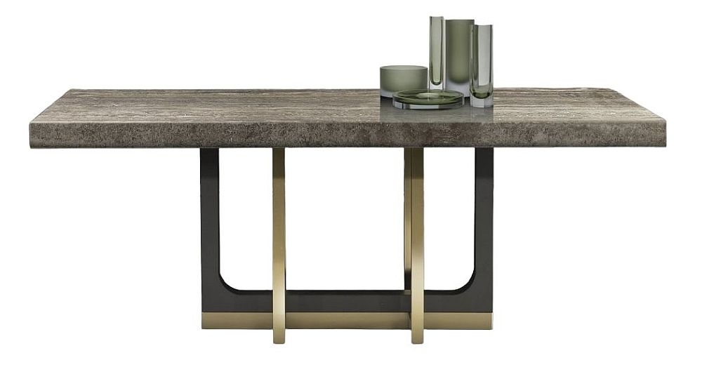 Stone International Harry Dining Table Marble And Metal