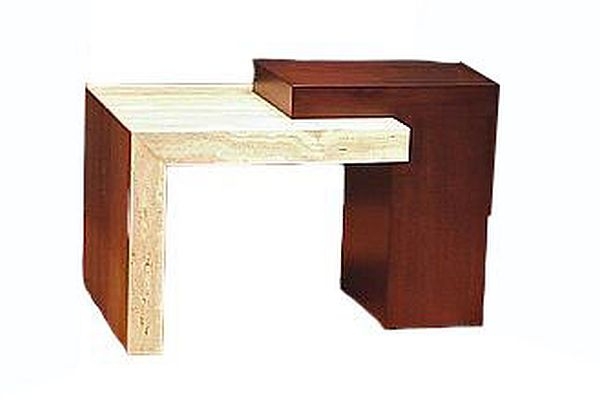 Stone International Helen Lamp Table Marble And Wenge Wood