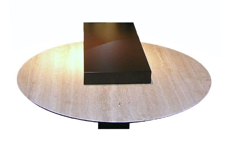 Stone International Helen Round Coffee Table Marble And Wenge Wood