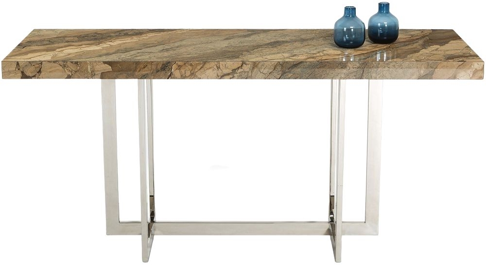 Stone International Horizon Marble And Polished Steel Console Table