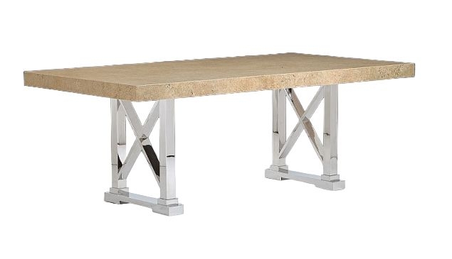 Stone International Impero Dining Table Marble And Stainless Steel