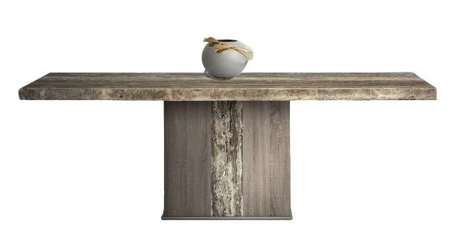 Stone International Kyoto Dining Table Marble And Polished Stainless Steel