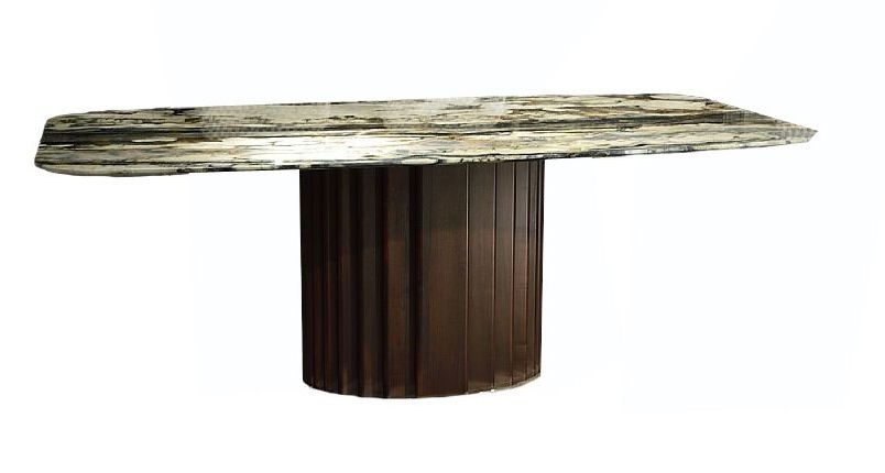 Stone International Mayfair Marble Boat Shaped Top Dining Table