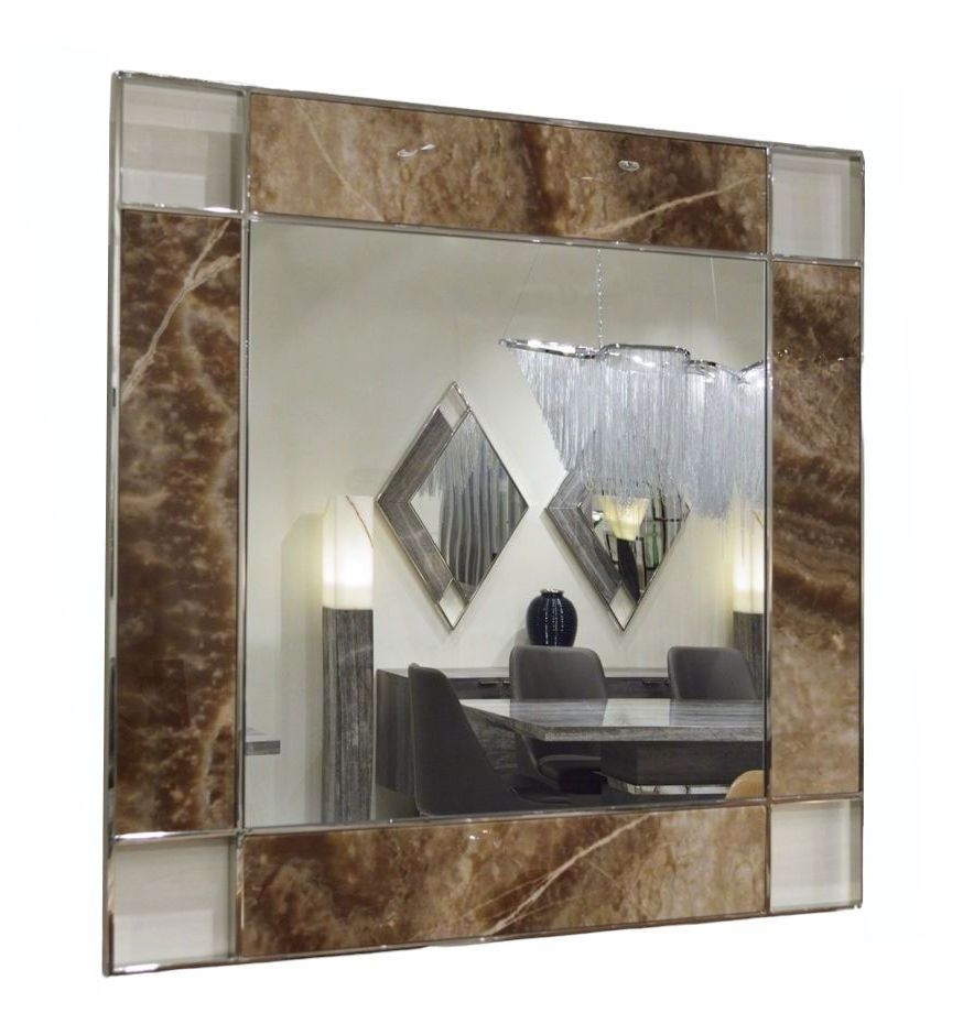 Stone International Marble Inlay Square Mirror 110cm X 110cm