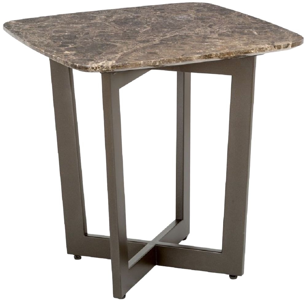 Stone International Oscar Marble And Metal Lamp Table