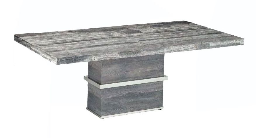 Stone International Saturn Light Dining Table Marble And Polished Stainless Steel