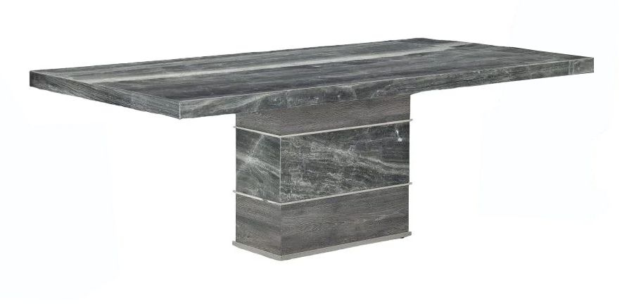 Stone International Soho Dining Table Marble And Polished Stainless Steel