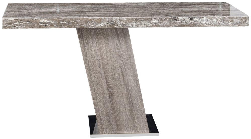 Stone International Vertigo Marble And Polished Stainless Steel Console Table