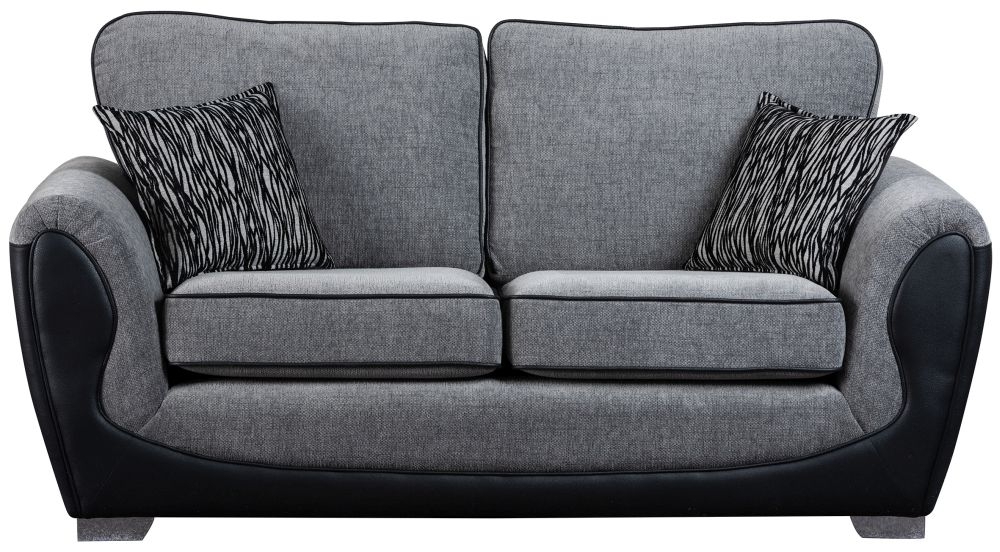 Sweet Dreams Knole 25 Seater Black And Silver Fabric Sofa
