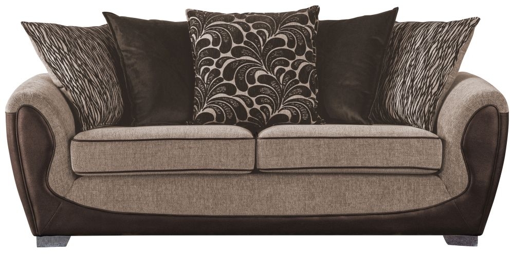Sweet Dreams Knole Scatterback 25 Seater Chocolate And Gold Fabric Sofa