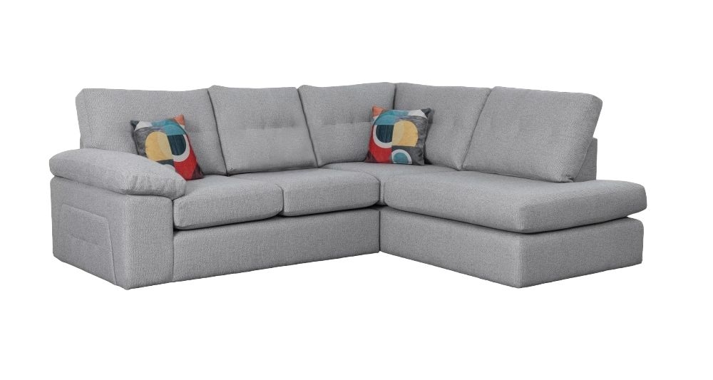 Sweet Dreams Leighton Silver Fabric Corner Sofa