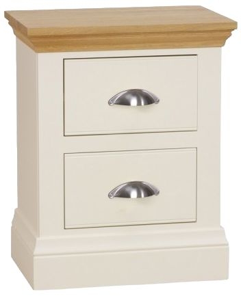 Tch Coelo 2 Drawer Large Bedside Cabinet Oak And Painted