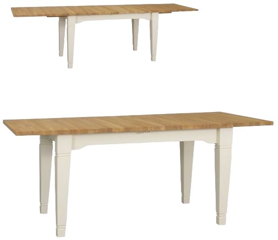 Tch Coelo 2 Leaves Medium Extending Dining Table Col123 Oak And Painted