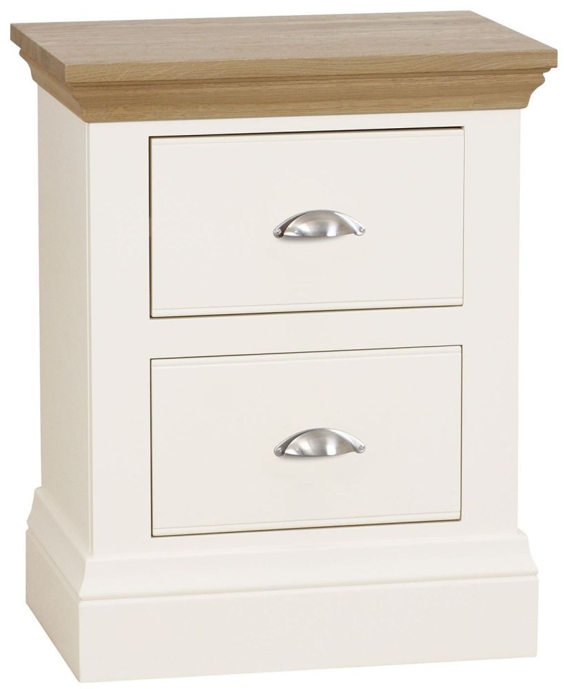 Tch Coelo 2 Drawer Bedside Cabinet Oak And Painted