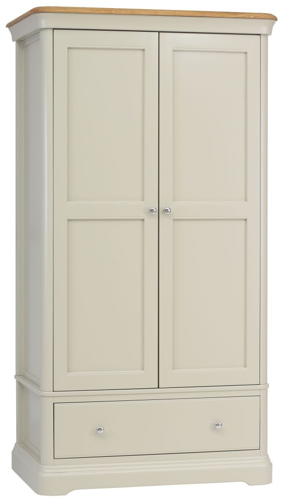 Tch Cromwell 2 Door 1 Drawer Wardrobe Oak And Painted