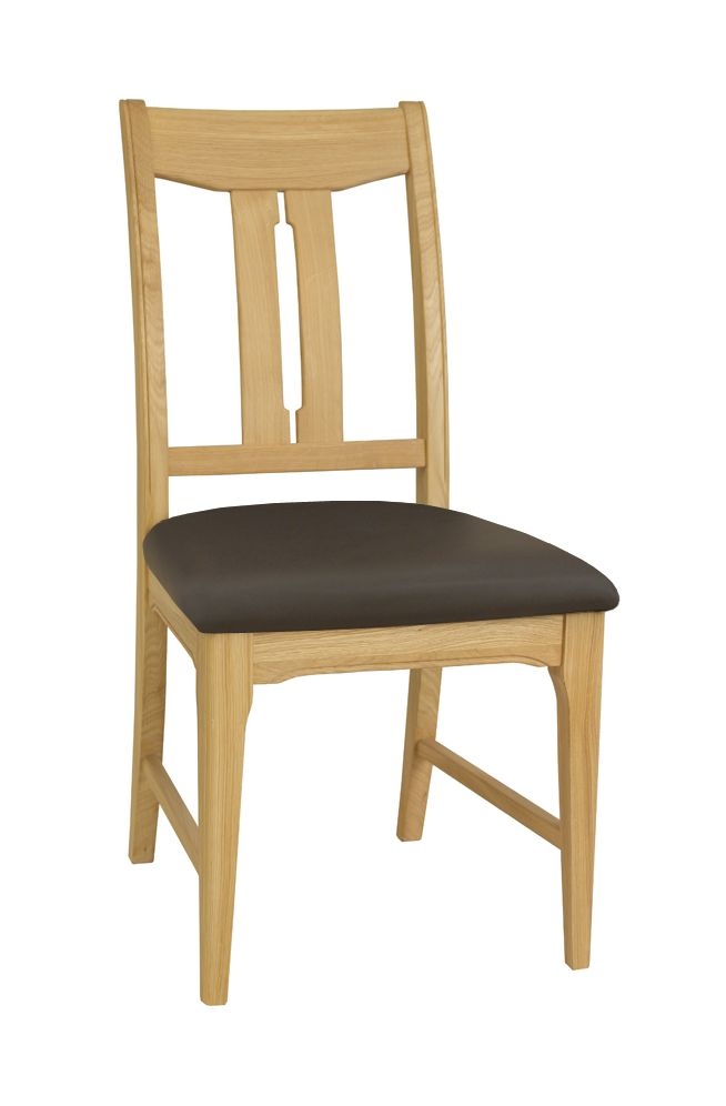Tch New England Oak Vermont Leather Seat Dining Chair Sold In Pairs