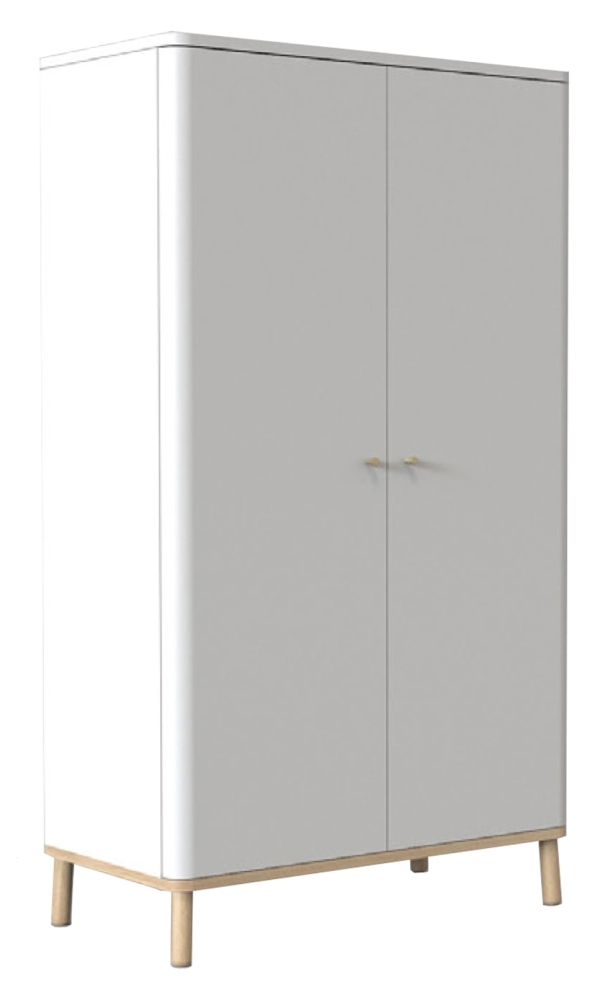 Tch Trua 2 Door Curved Wardrobe Oak And White Painted
