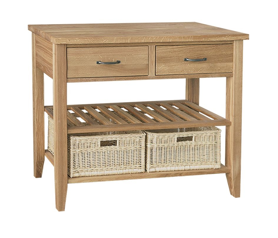 Tch Windsor Oak Console Table With 2 Basket