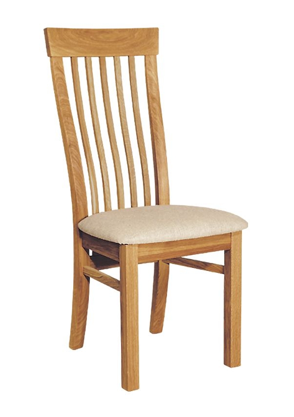 Tch Windsor Oak Swell Fabric Seat Dining Chair Sold In Pairs