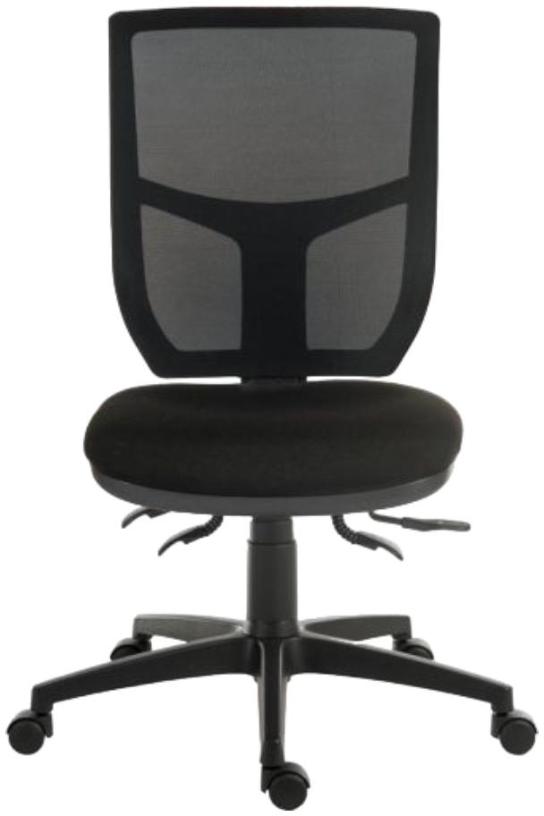 Teknik Ergo Comfort Mesh Black Fabric High Backrest Executive Adjustable Swivel Office Chair