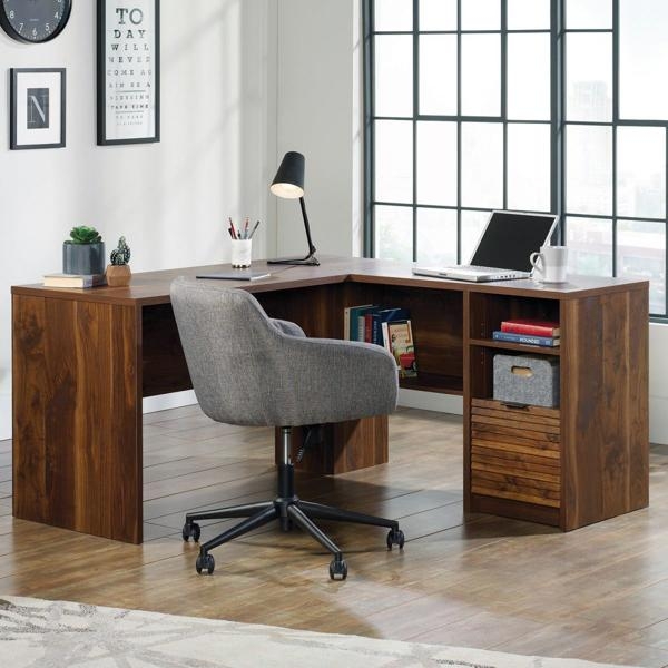 Teknik Hampstead Park Walnut L Shaped Desk