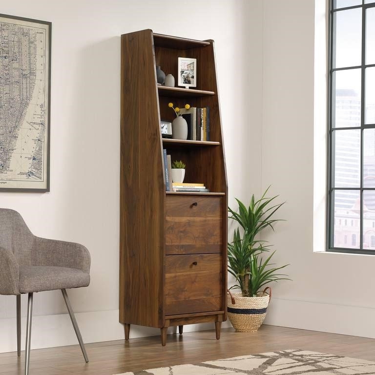 Teknik Hampstead Park Walnut Narrow Bookcase