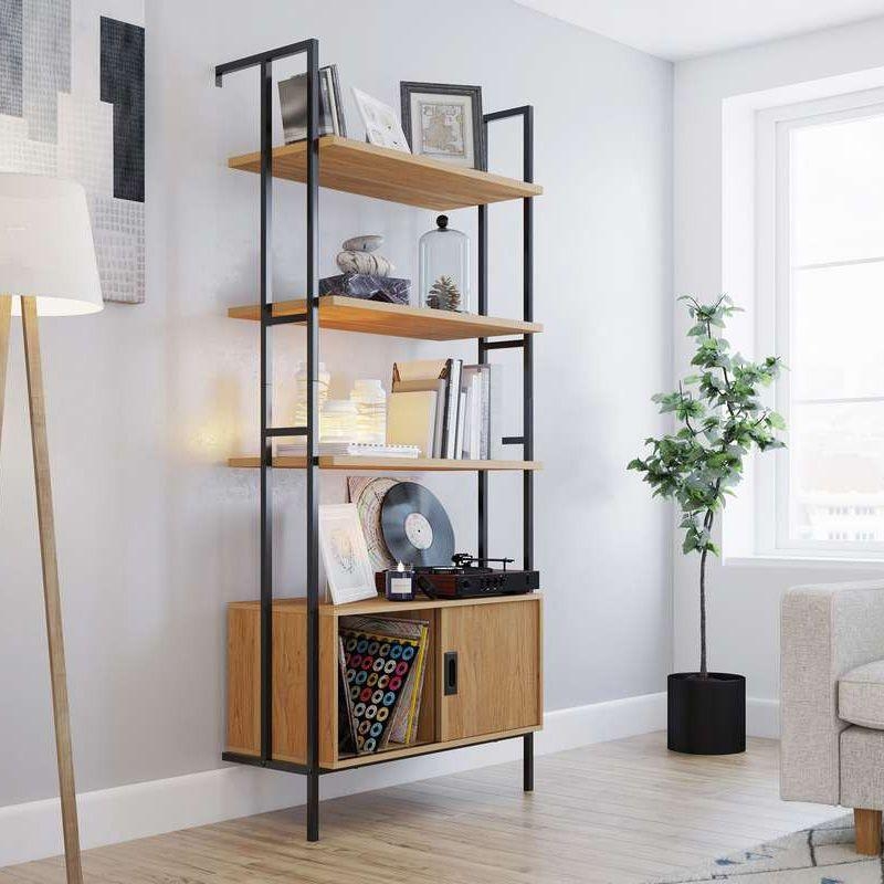 Teknik Hythe Wall Mounted 4 Shelf Door Bookcase