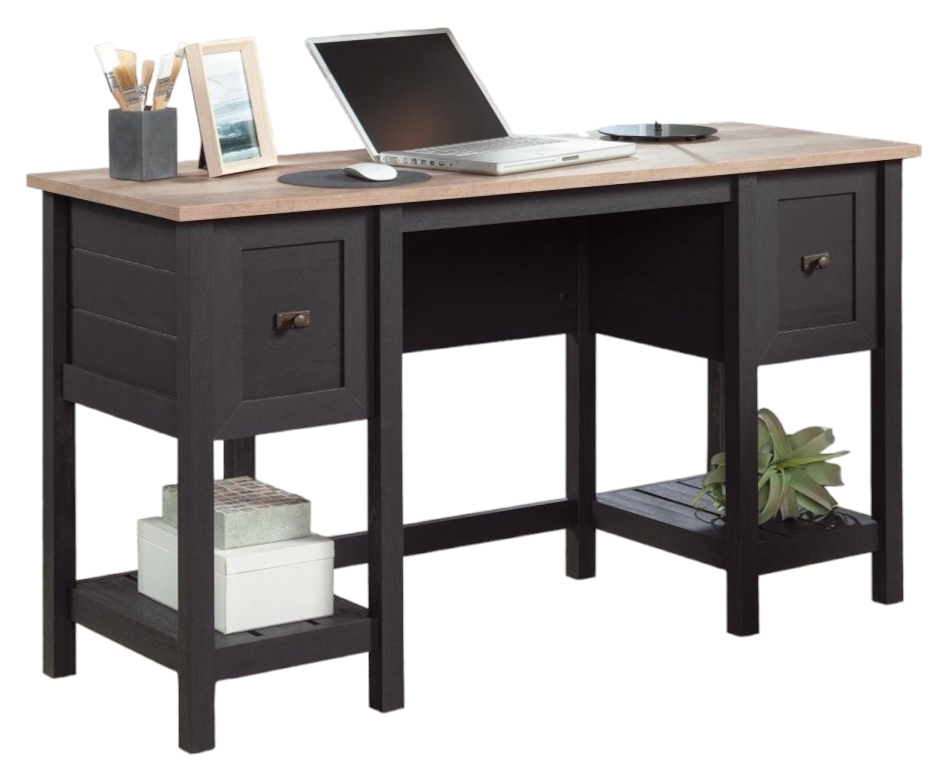 Teknik Shaker Style Raven Oak 2 Drawer Desk