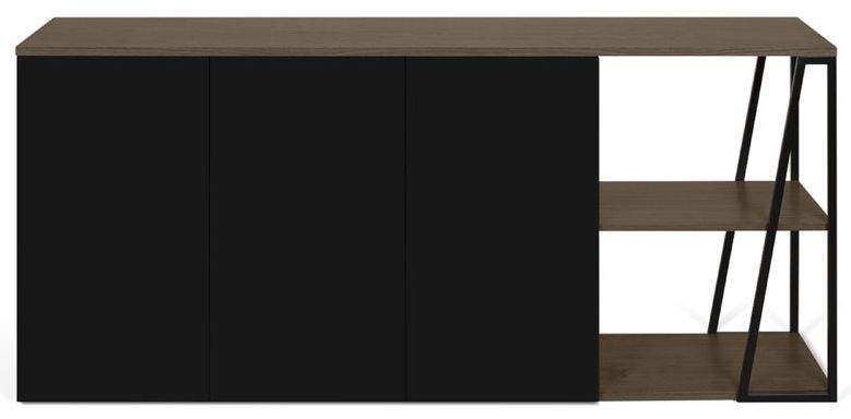 Temahome Albi Walnut And Black Sideboard