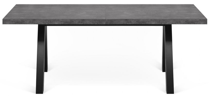 Temahome Apex Concrete And Black Extending Dining Table