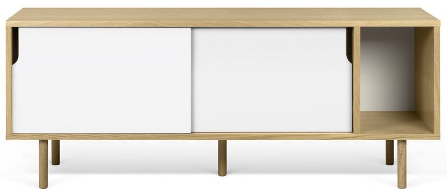 Temahome Dann 165cm Oak Tv Table With Wooden Legs