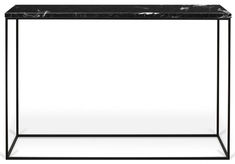Temahome Gleam Black Marquina Marble Console Table