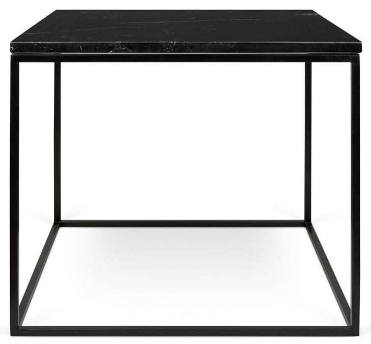 Temahome Gleam Black Marquina Marble Side Table