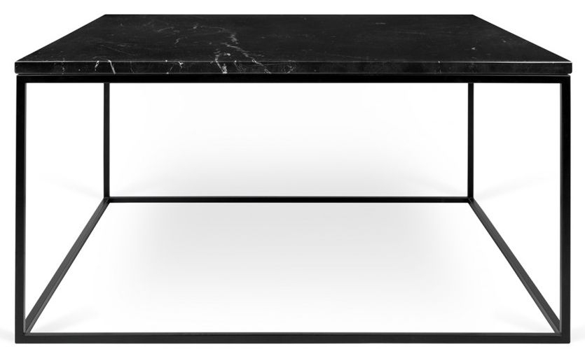 Temahome Gleam Black Marquina Marble Square Coffee Table