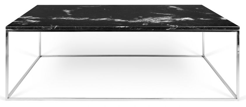 Temahome Gleam Black Marquina Marble And Chrome Coffee Table