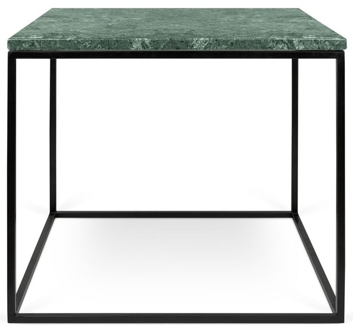 Temahome Gleam Green Guatemala Marble And Black Side Table