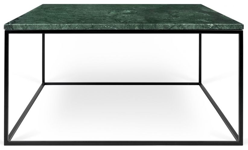 Temahome Gleam Green Guatemala Marble And Black Square Coffee Table