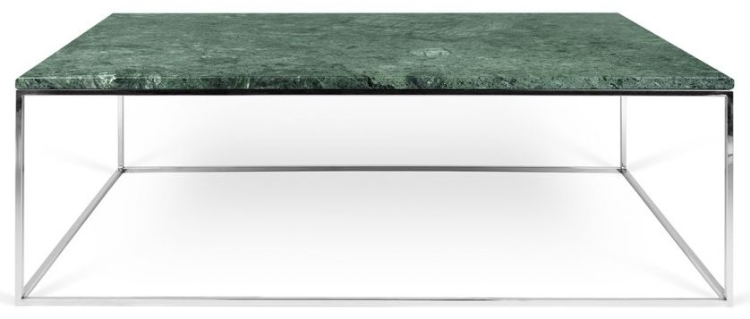 Temahome Gleam Green Guatemala Marble And Chrome Coffee Table