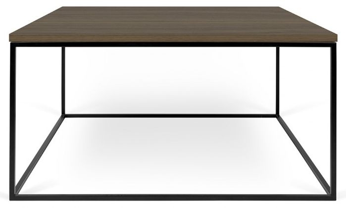 Temahome Gleam Walnut And Black Square Coffee Table