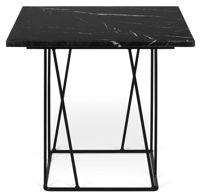 Temahome Helix Black Marquina Marble Side Table
