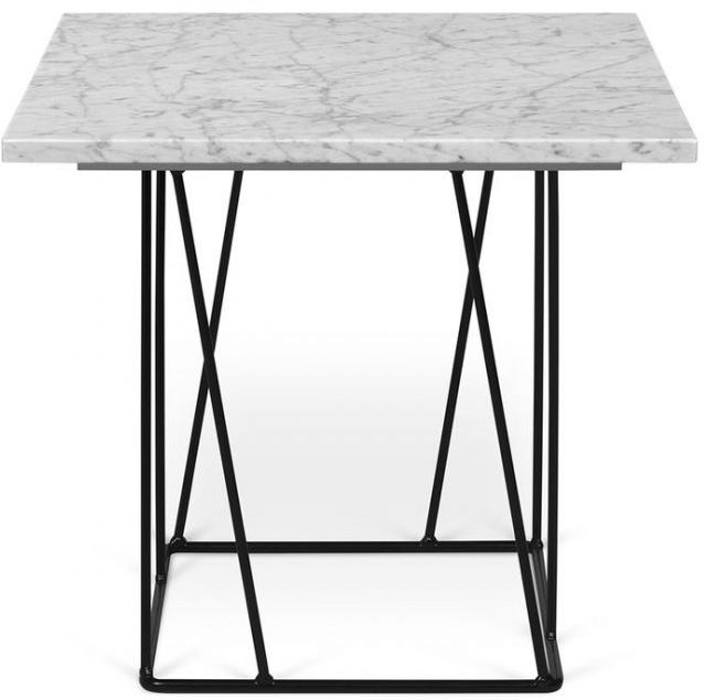 Temahome Helix White Carrara Marble And Black Side Table