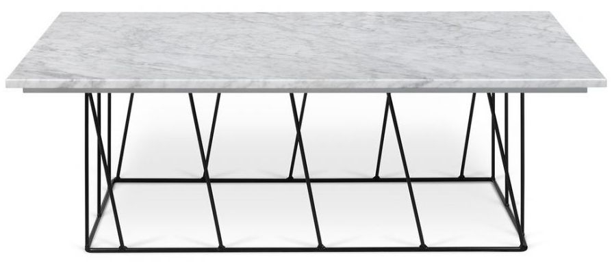 Temahome Helix White Carrara Marble And Black Coffee Table