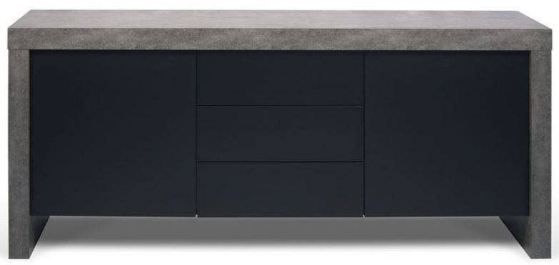 Temahome Kobe Concrete And Black 2 Door Sideboard