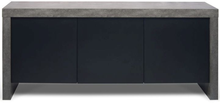 Temahome Kobe Concrete And Black 3 Door Sideboard