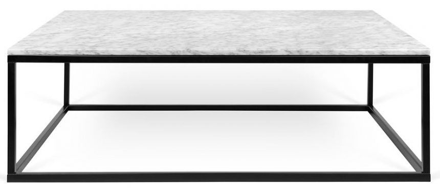 Temahome Prairie White Carrara Marble And Black Coffee Table