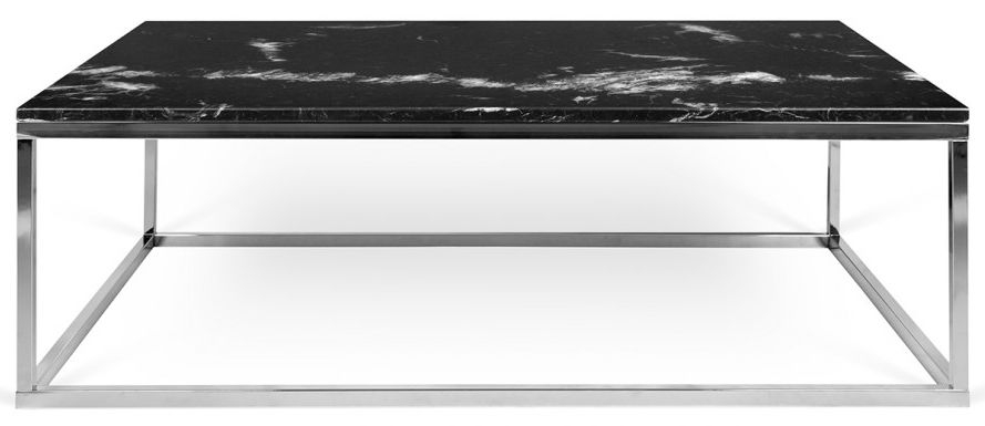Temahome Prairie Black Marquina Marble And Chrome Coffee Table
