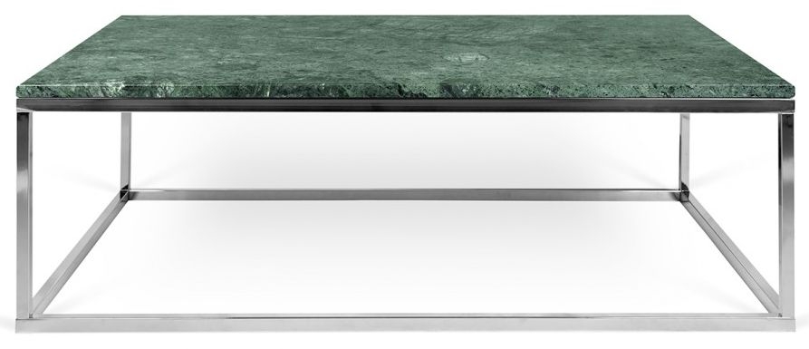 Temahome Prairie Guatemala Green Marble And Chrome Coffee Table
