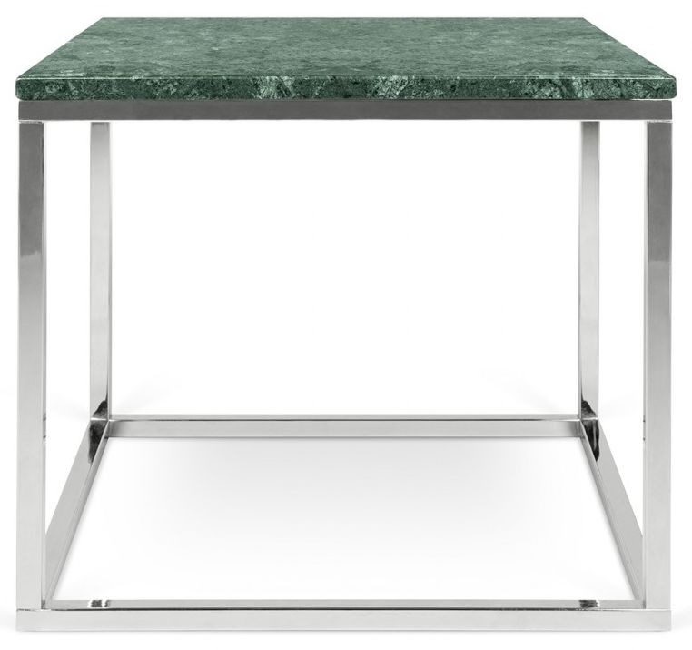 Temahome Prairie Guatemala Green Marble And Chrome Side Table